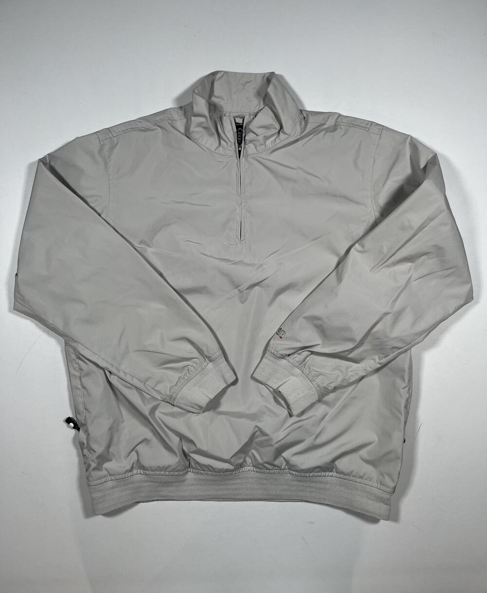 IZOD XFG Jacket Mens Large Gray 1/4 Zip Windbreaker Golf Pullover Lined